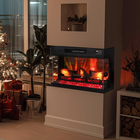 Matladin 26" Electric Fireplace Inserts, 1400W Recessed Stove Heater with APP & Remote Control, 8H Timer, 6 Flame Colors, 5 Brightness, Indoors