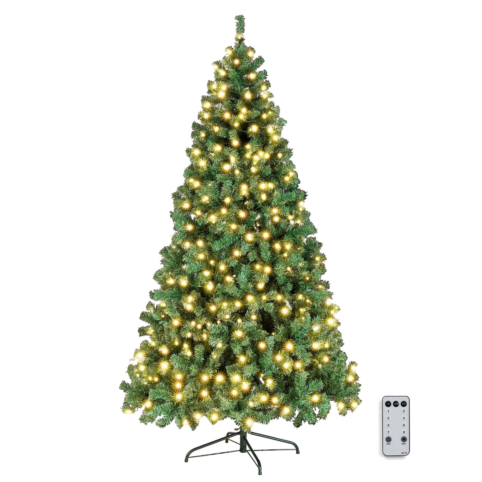 Matladin 6ft Green Pre-lit Artificial Christmas Tree with 250 Warm White Lights, Full 900 Tips Branch, Holiday Party Decorations with Sturdy Metal Stand