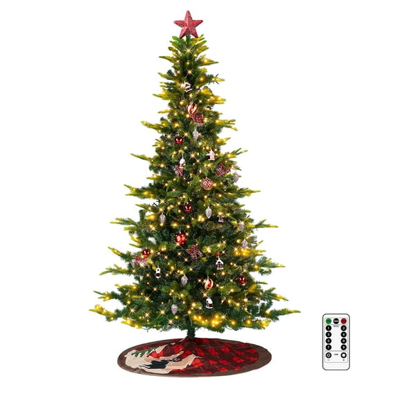 Matladin 7.5ft Pre-Lit Christmas Tree with 400 Lights, 950 Branch Tips, Realistic Artificial Christmas Tree, Perfect for Holiday, Party Decor, PE&PVC