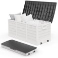 thumbnail image 1 of Matladin 75 Gallon Outdoor Deck Box with Wheels, Collapsible Plastic Storage Container with Lid, 17lbs Lightweight, Easy Set Up, 1 of 8