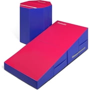 Matladin Folding Gymnastics Mat Set 4 Piece, Pink & Dark Purple