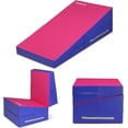 thumbnail image 1 of Matladin Incline Gymnastics Mat, Folding Gymnastics Cheese Wedge Mat, Gym Fitness Tumbling Skill Shape Mat for Kids Girls Home Training Exercise Mat, 48"x24"x14", 1 of 7