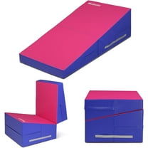 Matladin Incline Gymnastics Mat, Folding Gymnastics Cheese Wedge Mat, Gym Fitness Tumbling Skill Shape Mat for Kids Girls Home Training Exercise Mat, 48"x24"x14"