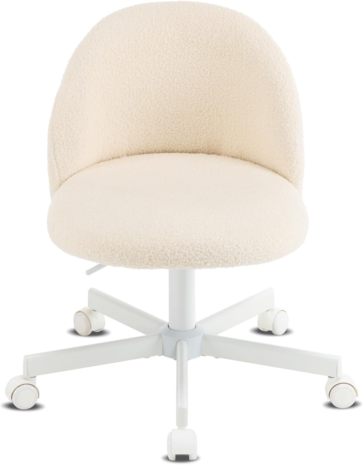 Matladin Modern Vanity Chair with Back, Silent Wheels, Velvet Desk Chair for Girls, Small Office Chair, Stylish and Comfortable