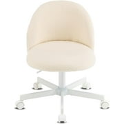 Matladin Modern Vanity Chair with Back, Silent Wheels, Velvet Desk Chair for Girls, Small Office Chair, Stylish and Comfortable