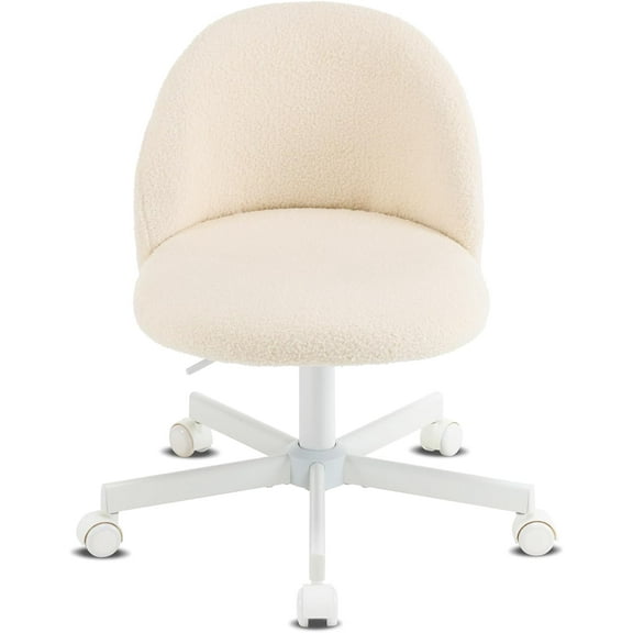 Matladin Modern Vanity Chair with Back, Silent Wheels, Velvet Desk Chair for Girls, Small Office Chair, Stylish and Comfortable