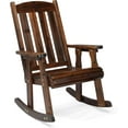 thumbnail image 1 of Matladin Outdoor Rocking Chair, 600 lbs Heavy Duty, Wooden Patio Rocker with Comfortable Backrest, Weatherproof, Ergonomic Design, for In/Outdoors, 1 of 7