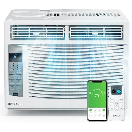Matladin Smart 6000 BTU Window Air Conditioner with WiFi, Energy Saving Window AC Unit with Remote & App Control & Timer Function & Easy Install Kit, for Rooms up to 250 Square Feet, 115V/60Hz, White