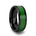 thumbnail image 1 of Matlal Beveled Black Ceramic Ring With Emerald Green Carbon Fiber Inlay, 1 of 2