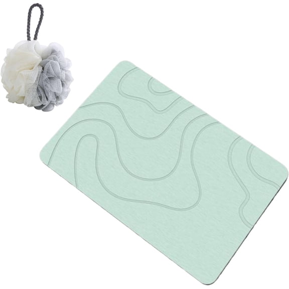 Matmend Bath Mat, Stone Bath Mat Diatomaceous Earth Shower Non-Slip Diatomite Stone Mats, Water Absorbing Rug Outside Shower, Absorbent Quick-Drying for Bathroom Floor, Ktichen