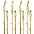 Matney Tiki Torches, 60 Inches Bamboo Yard Fire Wick and Metal Oil
