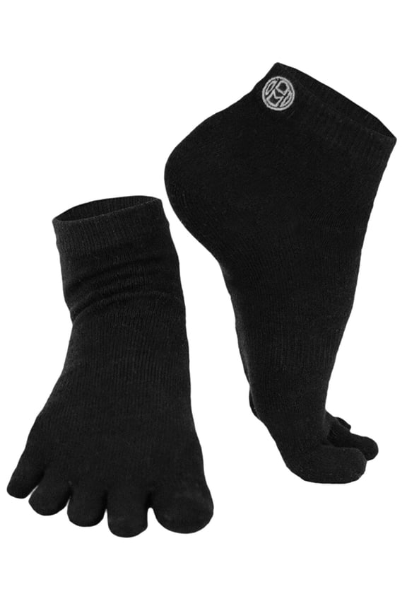 5 Toe Active Athletic Performance Sport Toe Socks  - 6PK Black CA7000SP M/L