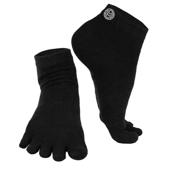 Mato & Hash 5 Toe Active Athletic Performance Sport Toe Socks - 6PK Black CA7000SP S/M