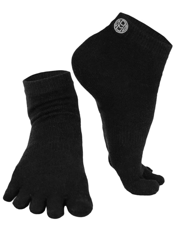 5 Toe Active Athletic Performance Sport Toe Socks - Black CA7000SP M/L