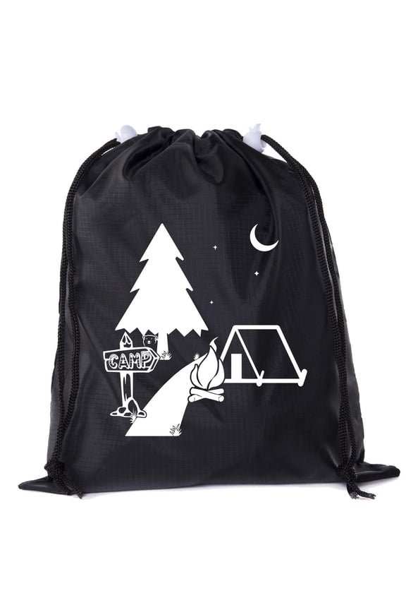 Camping Mini Drawstring Backpack for Birthday Parties and Summer Camp