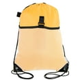 thumbnail image 1 of Mato & Hash Drawstring Cinch Bag Backpack With Mesh Pocket Polyester Tote Sack - Athletic Gold CA2600, 1 of 4