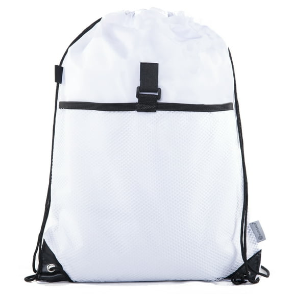 Mato & Hash Drawstring Cinch Bag Backpack With Mesh Pocket Polyester Tote Sack