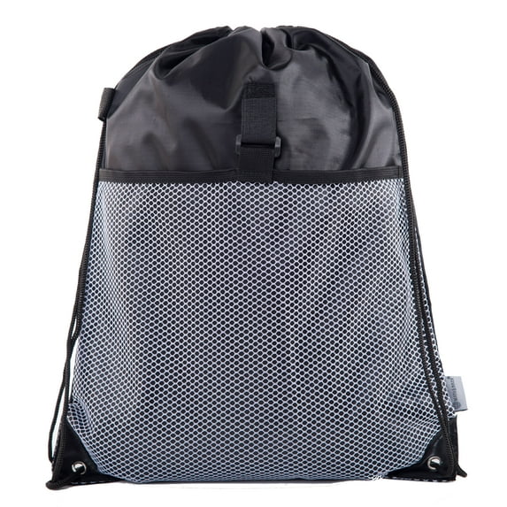 Mato & Hash Drawstring Cinch Bag Backpack With Mesh Pocket Polyester Tote Sack
