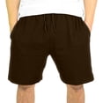 thumbnail image 1 of Mato & Hash Mens 100%  Drawstring Cotton Gym Shorts With Pockets - Brown CA6000 L, 1 of 3