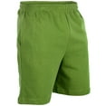 thumbnail image 1 of Mato & Hash Mens 100%  Drawstring Cotton Gym Shorts With Pockets - Olive Drab CA6000 S, 1 of 3