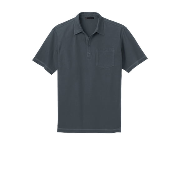Mato & Hash Mens Modern Stain-Resistant Pocket Polo - MH - Steel Grey MHK559SA S