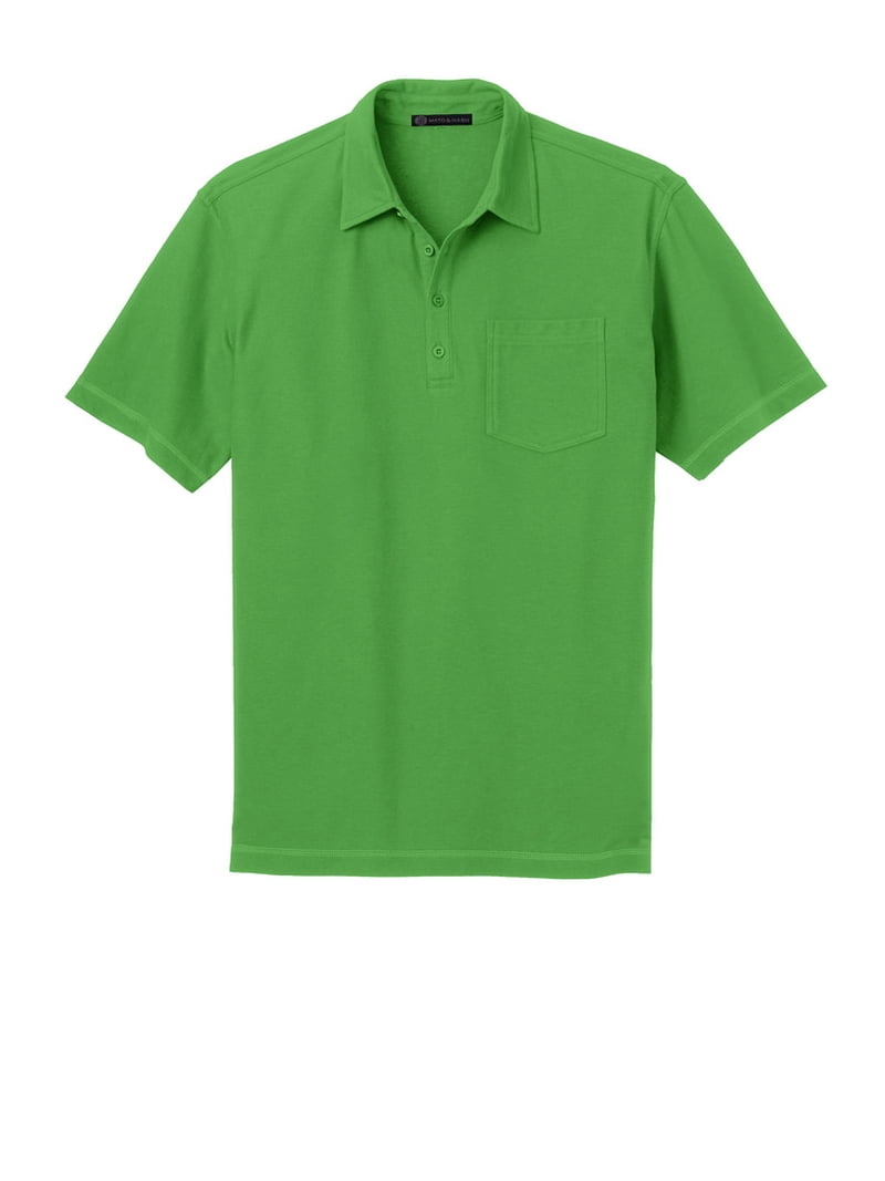 Mato & Hash Mens Modern Stain-Resistant Pocket Polo - MH - Vine