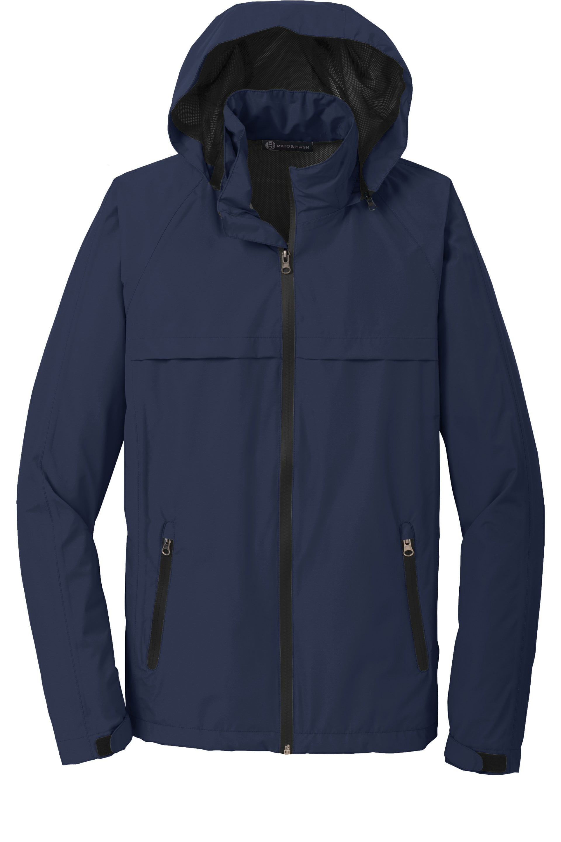 Mato & Hash Mens Solid Color Waterproof Jacket - MH - True Navy