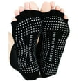 thumbnail image 1 of Mato & Hash Toeless Half Toe Yoga Socks With Grip - 3PK Black CA7200 M/L, 1 of 2
