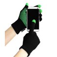 thumbnail image 1 of Mato & Hash Touchscreen Compatible Tech Gloves with Grip Palm - Black/Green CA7075, 1 of 4