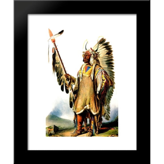 Mato Tope Mandan Chief 20x24 Framed Art Print by Karl Bodmer