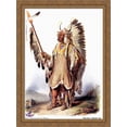 thumbnail image 1 of Mato-Tope, a Mandan chief 28x38 Large Gold Ornate Wood Framed Canvas Art by Karl Bodmer, 1 of 2