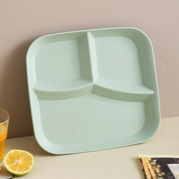 Matoen 10 Inch Portion Control Divided Plates for Healthy Eating, Unbreakable Wheat Straw Dinner Plate BPA Free, Plates for Kids Adults Picnic, Reusable Plates
