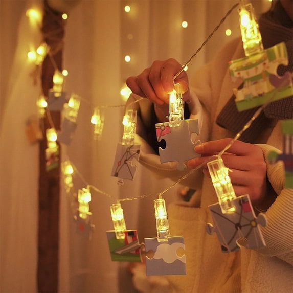 Matoen 10 LED Photo Clips String Lights Holder 4.92Ft Starry Fairy Lights for Hanging Pictures Cards Memos USB Powered with Switch Perfect for Bedroom Wedding Dorm Christmas Decor (Warm White)