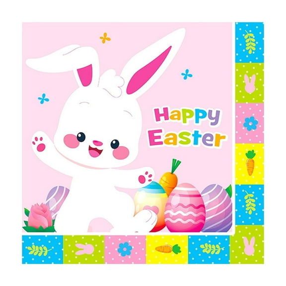 Matoen 10 Pcs Easter Tableware Party Supplies - Colorful Eggs Bunny Pattern Disposable Paper Plates for Spring Celebrations Picnic Favors