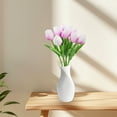 Matoen 10Pcs PU Tulips Artificial Flowers, Real Touch 14" Silk Flower