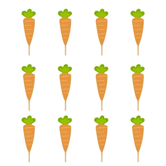 Matoen 12 Pack Colorful Glitter Easter Bunny Cupcake Toppers Carrot Rabbit Easter Cake Decoration Picks for Happy Easter Theme Birthday Party Spring Theme Babyshower Party Supplies