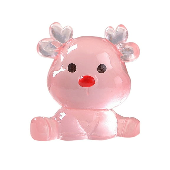 Matoen 12Pcs Luminous Mini Reindeer Figurines Resin Miniature Animals, Tiny Reindeers Miniature Glow in The Dark for Dollhouse, Micro Landscape, Home Outdoor Party Decor