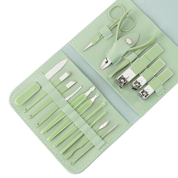 Matoen 16 Pcs Nail Clippers Sets Stainless Steel Nail Cutter Pedicure Kit Manicure Pedicure Kit Fingernails & Toenails with Portable cas