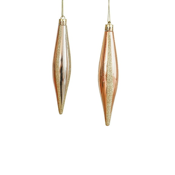 Matoen 2 Pack Christmas Ornaments Set, Gold Plastic Shatterproof Christmas Ball Hanging Ornaments for Xmas Tree Decorations