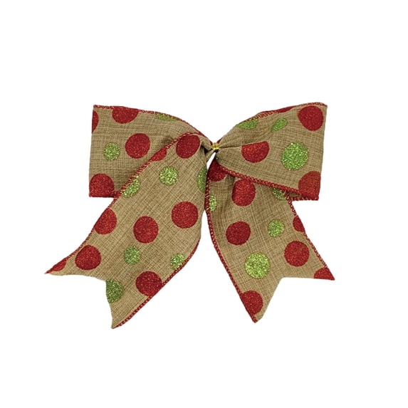 Matoen 2 Pcs Christmas Bows Decoration 6 Inch Bow Wreaths Xmas Tie Bows Wreath Ornament Garland Ribbon DIY Crafts for Christmas Tree Home Wedding Indoor Outdoor Party Decor (Green)