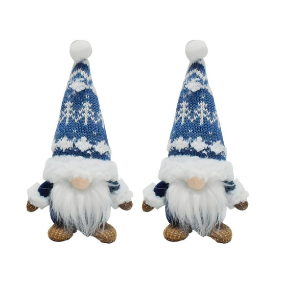 Matoen 2Pcs Christmas Gnomes Plush Elf Decoration, Handmade Winter Gnomes Snowflake for Home Office Table Ornament Tiered Tray Party Decor