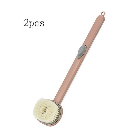 Matoen 2Pcs Shower Brush Long Handle Bath Brush Soft Hair Back Bath Brush Scrub Kit