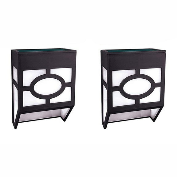 Matoen 2Pcs Solar Deck Lights, Outside Waterproof Fence Lights for Garden Backyard Patio Yard Wall Stair Step Railing Post Lamp Lighting