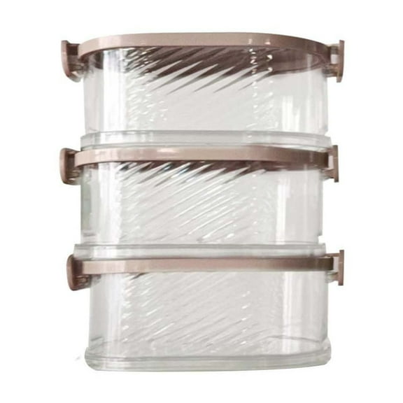 Matoen 3-Layers Refrigerator Organizer Bins Stackable with Lids, Clear Fridge Organizers and Storage, Kitchen Organizer Storage Containers for Fruit, Produce, Spice