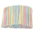 thumbnail image 1 of Matoen 300 Pcs Flexible Plastic Drinking Straws, 8 inches Extra Long Colorful Striped Disposable Bendy Party Fancy Straws, 1 of 9