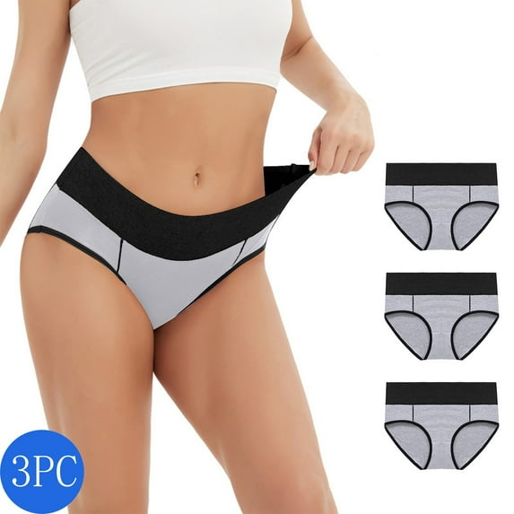 Matoen 3Pcs Women's Oversized Cotton Brief Underwear, Comfortable & Breathable, Available in Plus Size