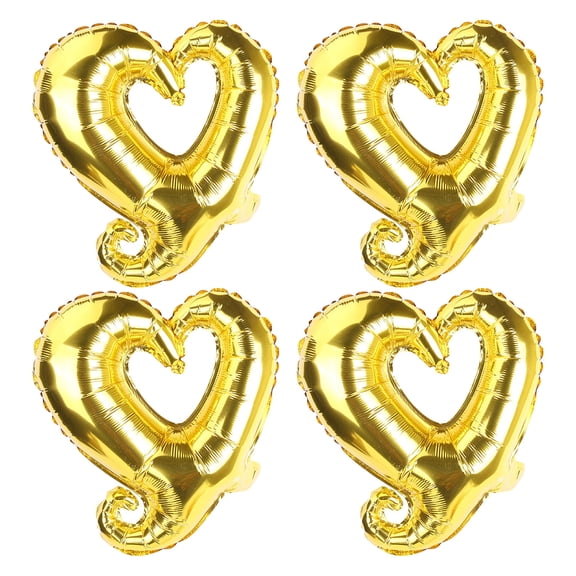 Matoen 4 Pcs Valentine's Day Foil Heart Shaped Balloons 18 Inch, Gold Heart Balloon for Wedding Birthday Valentine's Day Party Decoration