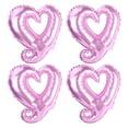 thumbnail image 1 of Matoen 4 Pcs Valentine's Day Foil Heart Shaped Balloons 18 Inch, Pink Heart Balloon for Wedding Birthday Valentine's Day Party Decoration, 1 of 6