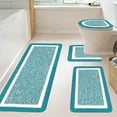 thumbnail image 1 of Matoen 4-Piece Microfiber Shaggy Bath Rug Mat Set - Non-Slip Plush Absorbent Shower Mats with U-Shaped Toilet, Ultra Soft Carpet Mats for Bathroom, Tub, Shower, Ideal Gift Set (Blue), 1 of 8