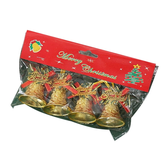 Matoen 4 Pieces Christmas Bell Ornaments 2024 Xmas Tree Hanging Decorations Large Size Bells with Star Anniversary Bells for Crafts Holiday Party Favors(Red)